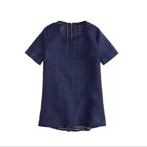 J. Crew Shadow Stripe Semi Sheer Blouse